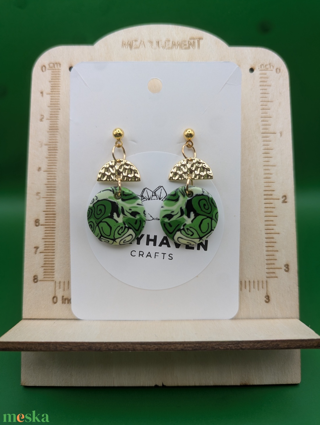 Kézműves fülbevaló polimer gyurmából (polymer clay) - kerek - 038 - ékszer - fülbevaló - lógó fülbevaló - Meska.hu