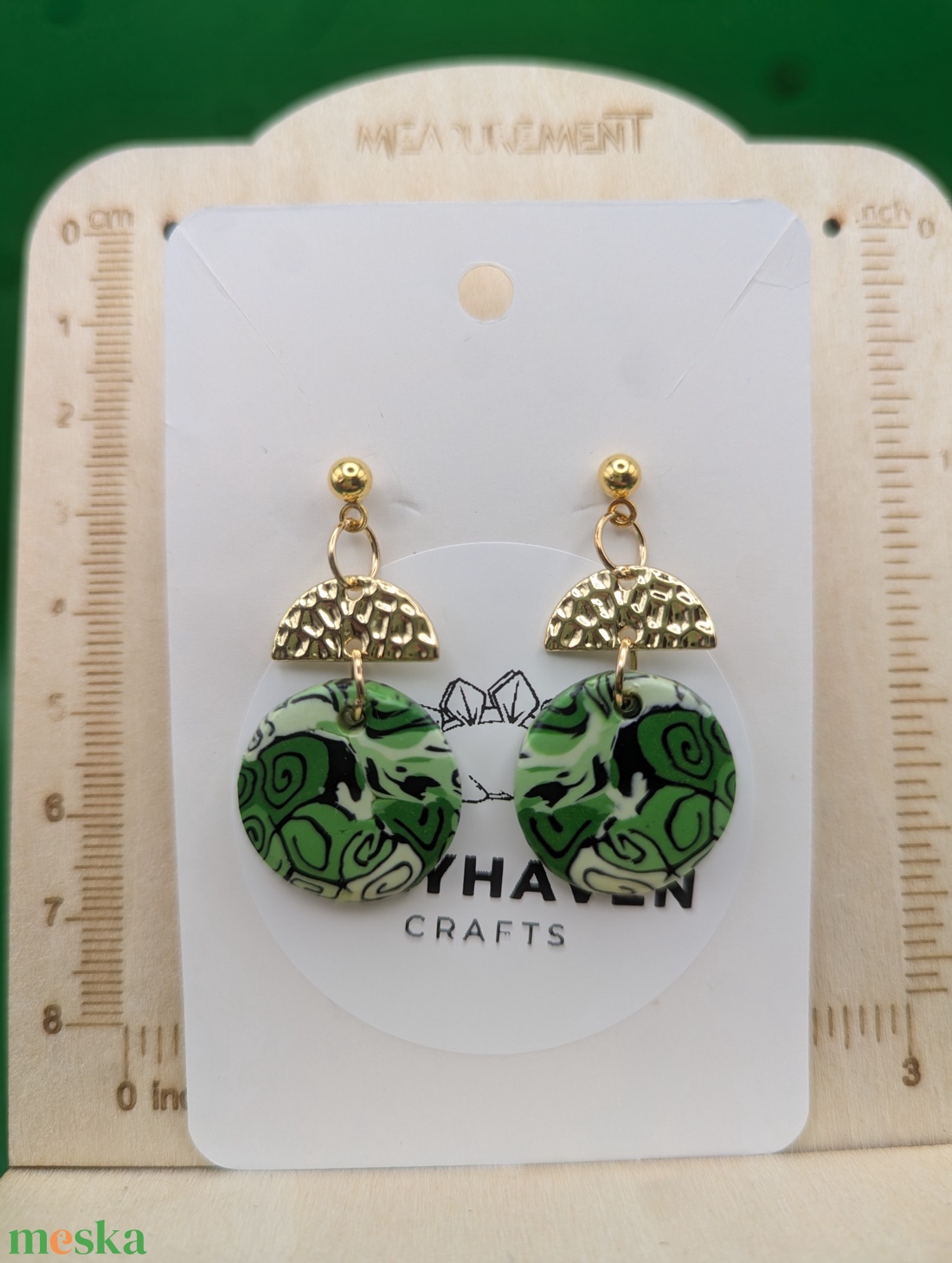 Kézműves fülbevaló polimer gyurmából (polymer clay) - kerek - 038 - ékszer - fülbevaló - lógó fülbevaló - Meska.hu