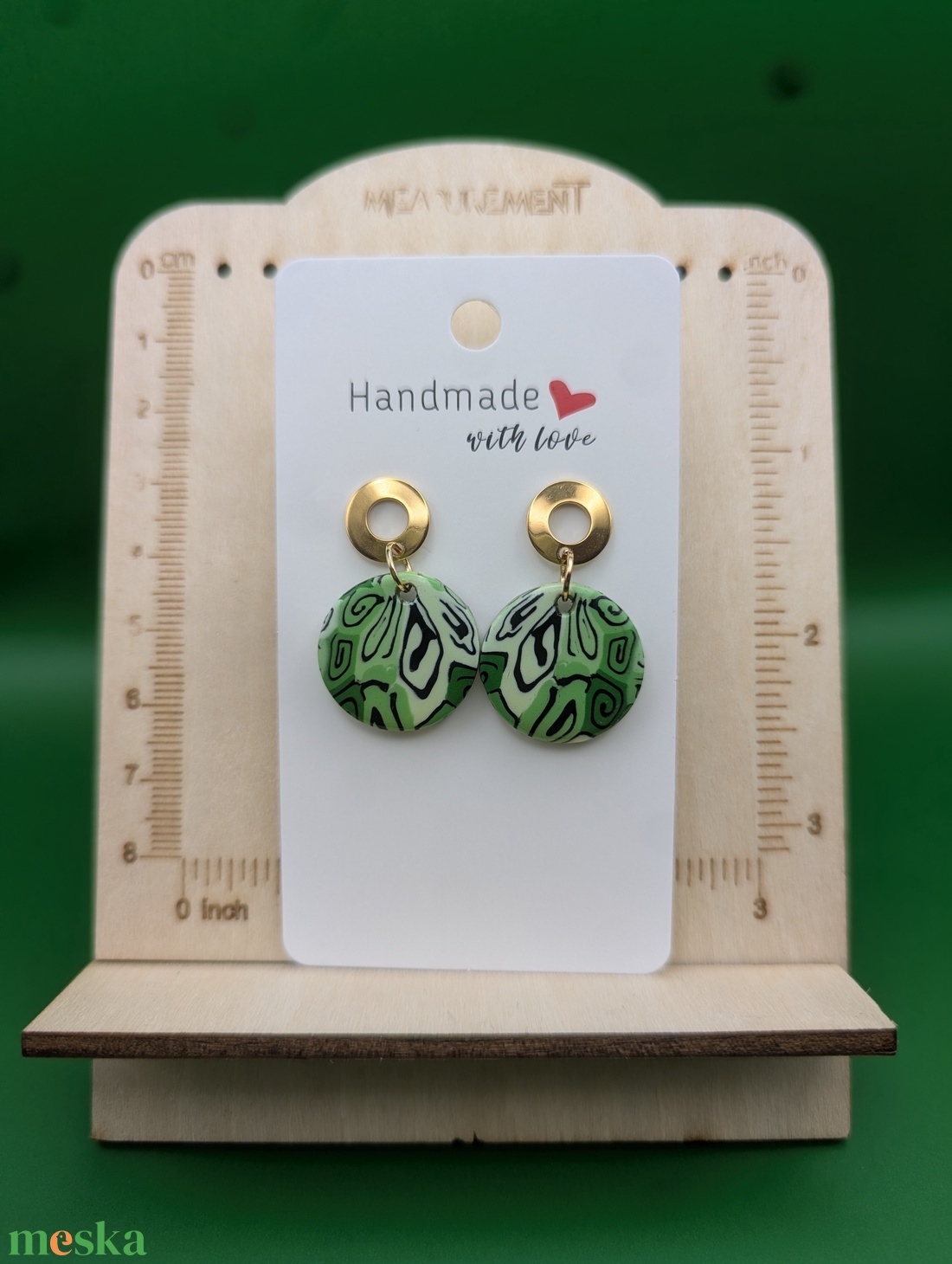 Kézműves fülbevaló polimer gyurmából (polymer clay) - kerek - 039 - ékszer - fülbevaló - lógó fülbevaló - Meska.hu