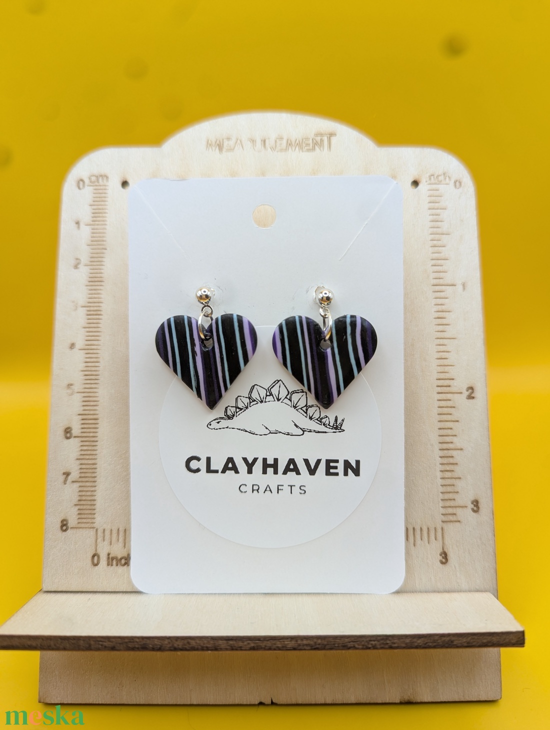 Kézműves fülbevaló polimer gyurmából (polymer clay) - szív - 044 - ékszer - fülbevaló - pötty fülbevaló - Meska.hu