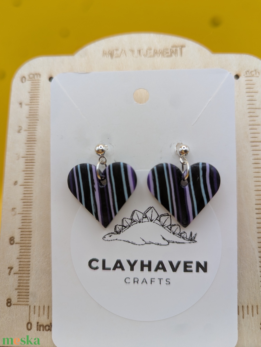 Kézműves fülbevaló polimer gyurmából (polymer clay) - szív - 044 - ékszer - fülbevaló - pötty fülbevaló - Meska.hu