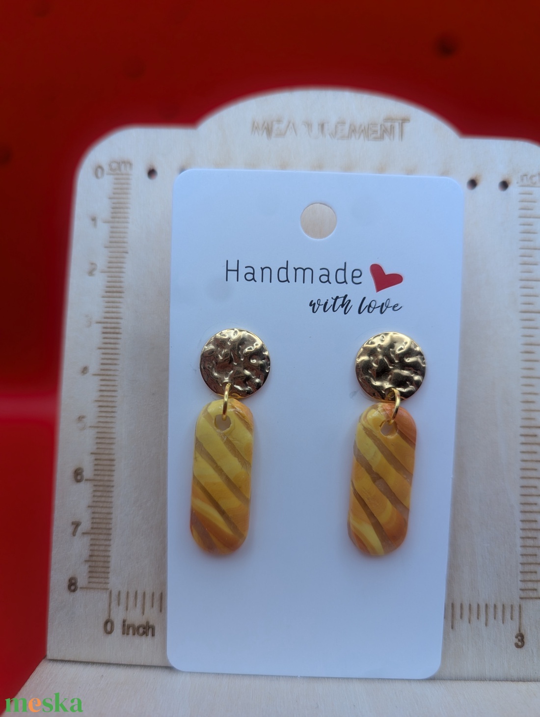 Kézműves fülbevaló polimer gyurmából (polymer clay) - hosszúkás - 061 - ékszer - fülbevaló - lógó fülbevaló - Meska.hu