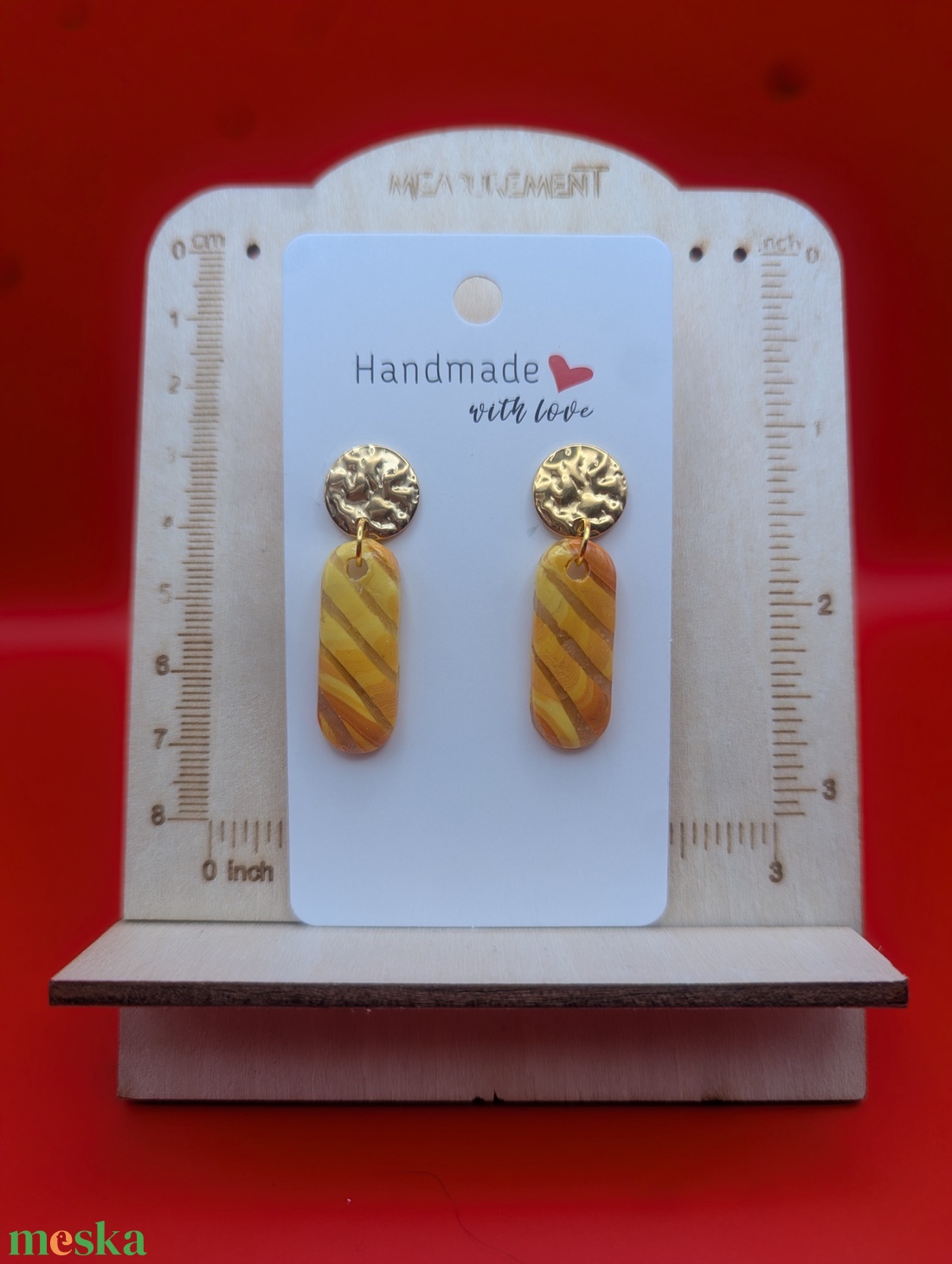 Kézműves fülbevaló polimer gyurmából (polymer clay) - hosszúkás - 061 - ékszer - fülbevaló - lógó fülbevaló - Meska.hu