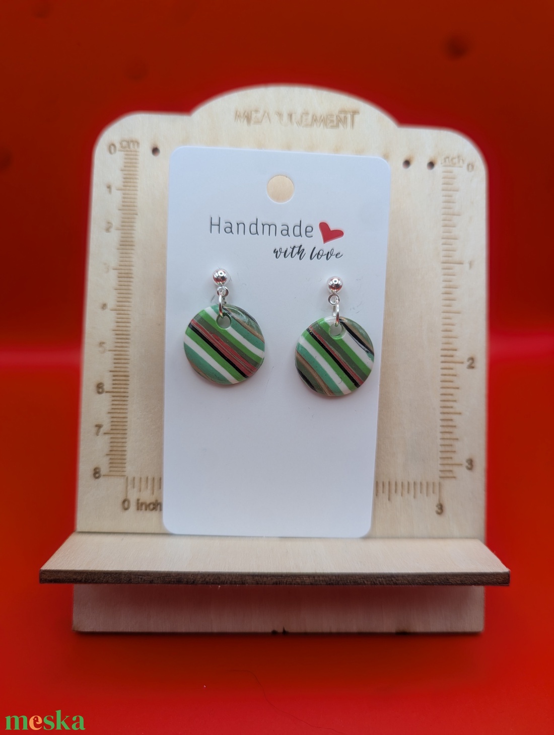 Kézműves fülbevaló polimer gyurmából (polymer clay) - kicsi, kerek - 063 - ékszer - fülbevaló - lógó fülbevaló - Meska.hu