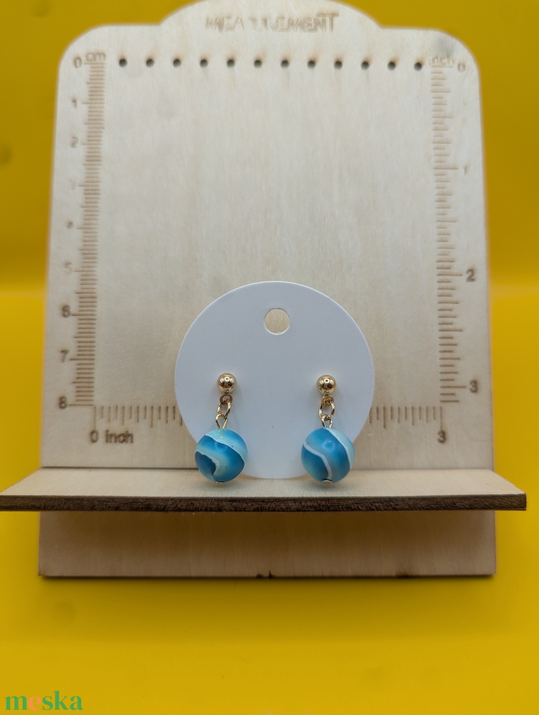 Kézműves fülbevaló polimer gyurmából (polymer clay)  - gyöngy - 090 - ékszer - fülbevaló - lógó fülbevaló - Meska.hu