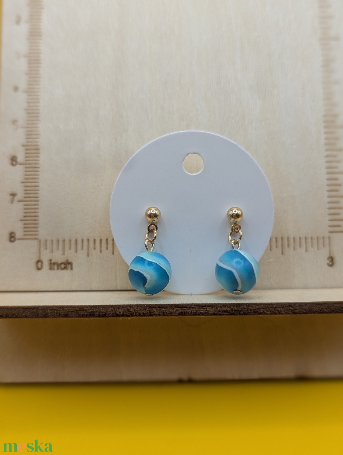 Kézműves fülbevaló polimer gyurmából (polymer clay)  - gyöngy - 090 - ékszer - fülbevaló - lógó fülbevaló - Meska.hu