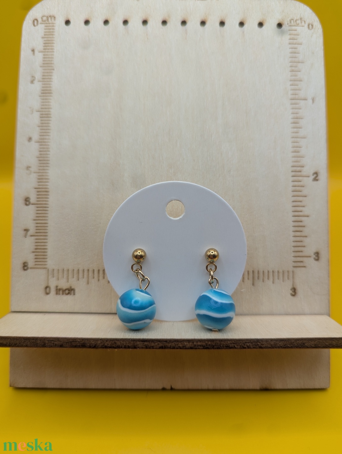 Kézműves fülbevaló polimer gyurmából (polymer clay)  - gyöngy - 092 - ékszer - fülbevaló - lógó fülbevaló - Meska.hu