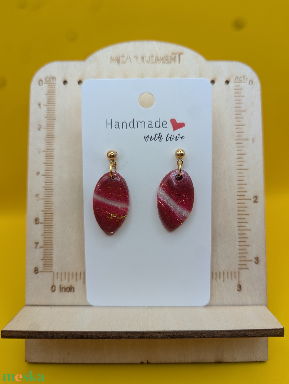 Kézműves fülbevaló polimer gyurmából (polymer clay)  - csepp - 107 - ékszer - fülbevaló - lógó fülbevaló - Meska.hu