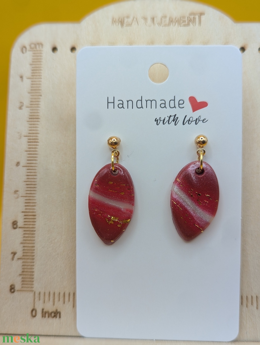 Kézműves fülbevaló polimer gyurmából (polymer clay)  - csepp - 107 - ékszer - fülbevaló - lógó fülbevaló - Meska.hu