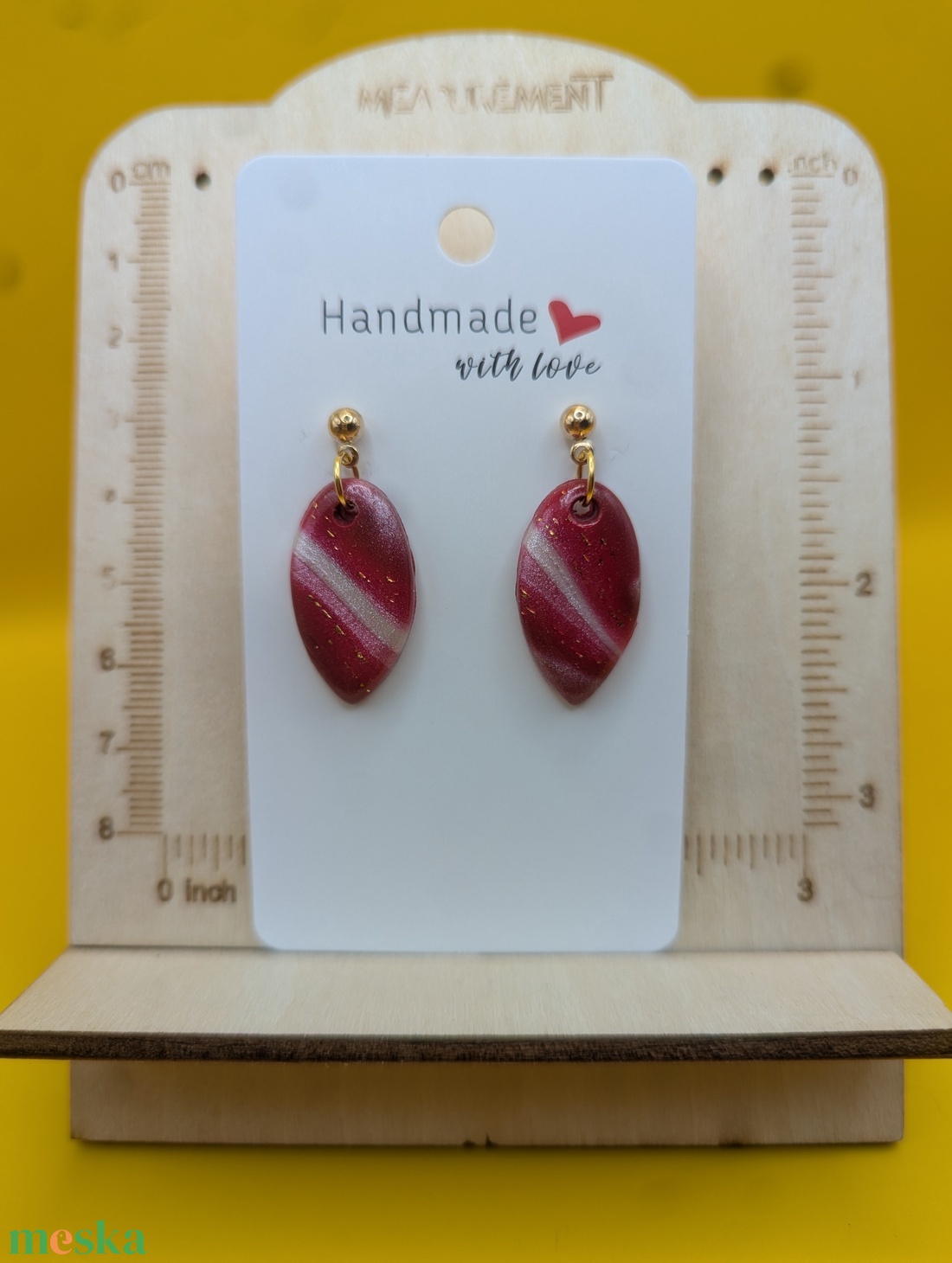 Kézműves fülbevaló polimer gyurmából (polymer clay)  - csepp - 109 - ékszer - fülbevaló - lógó fülbevaló - Meska.hu