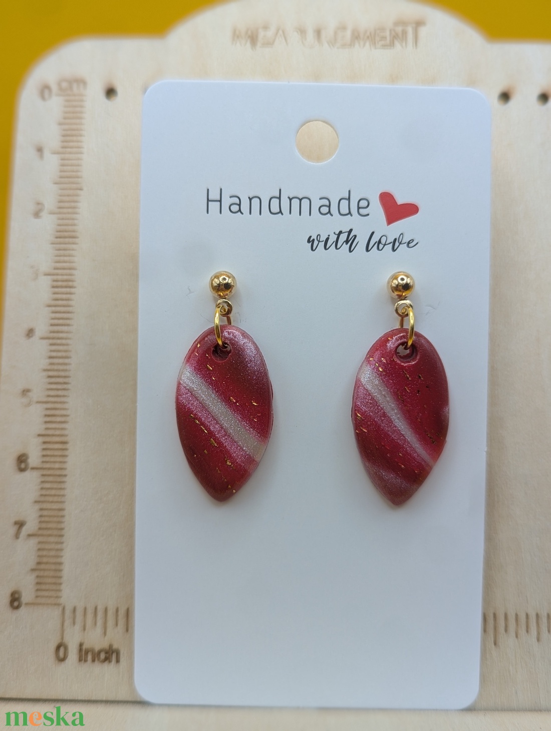 Kézműves fülbevaló polimer gyurmából (polymer clay)  - csepp - 109 - ékszer - fülbevaló - lógó fülbevaló - Meska.hu