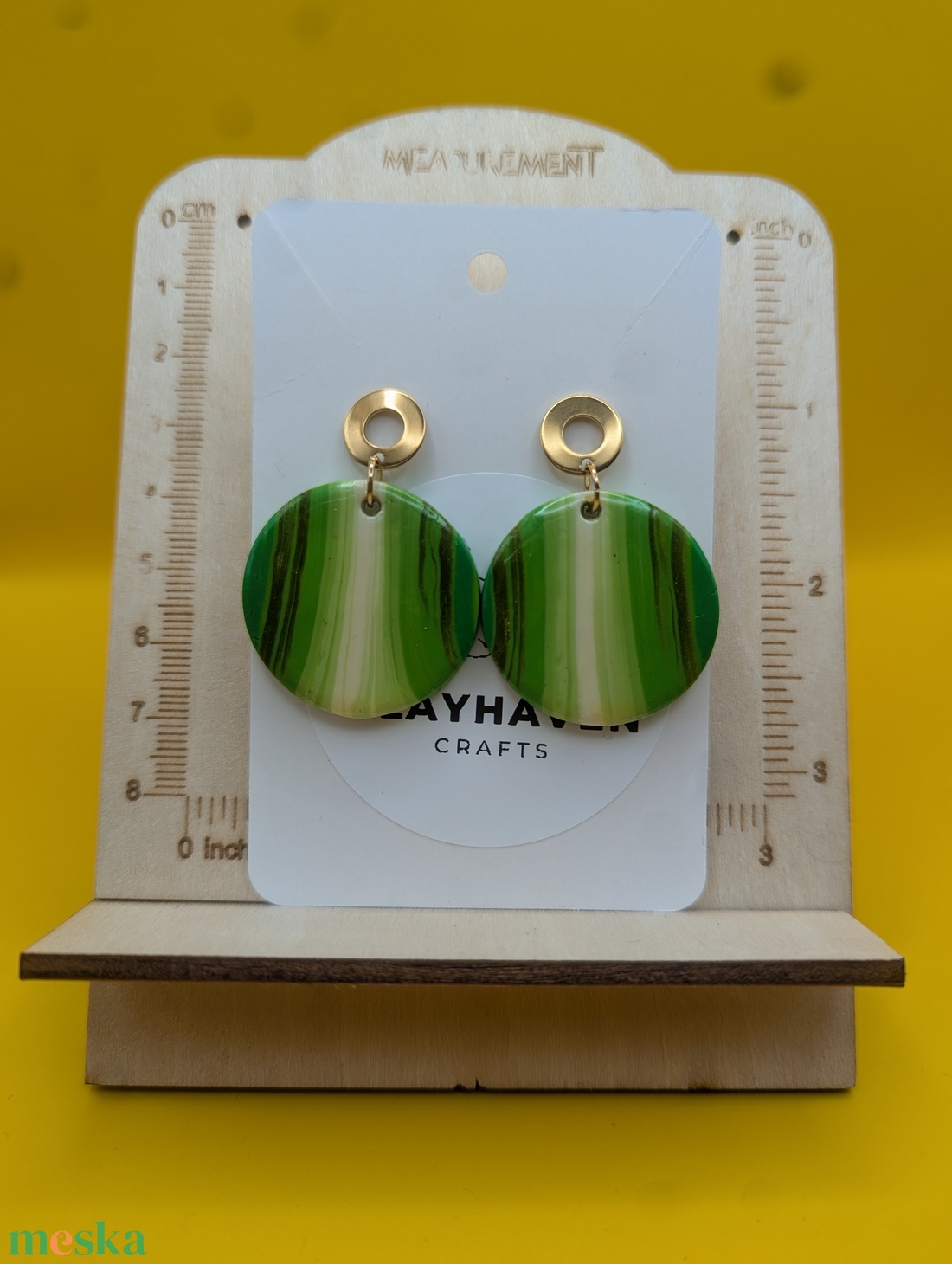 Kézműves fülbevaló polimer gyurmából (polymer clay), karácsonyi ajándék, nagy, kerek - 122 - ékszer - fülbevaló - lógó fülbevaló - Meska.hu