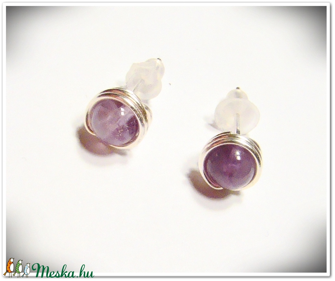 Ametiszt fülbevaló -  - Meska.hu