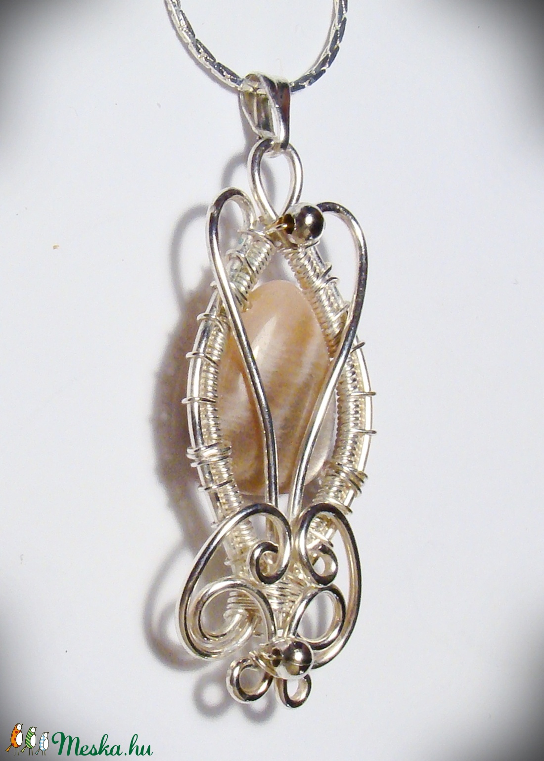 Ezüstözött, nikkelmentes indiai holdkő medál -  - Meska.hu