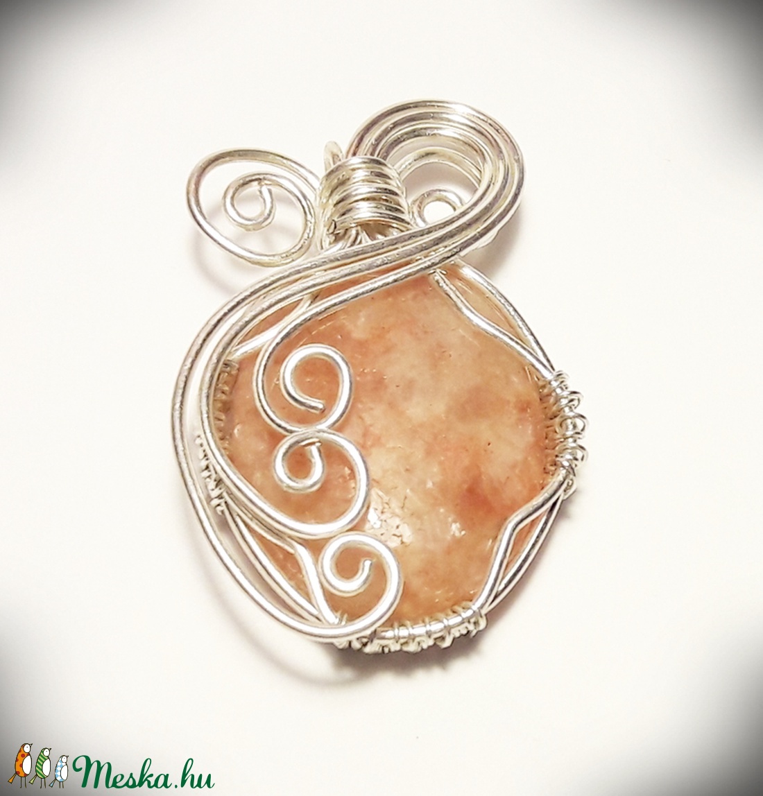 Ezüstözött, allergiamentes   napkő medál  -  - Meska.hu