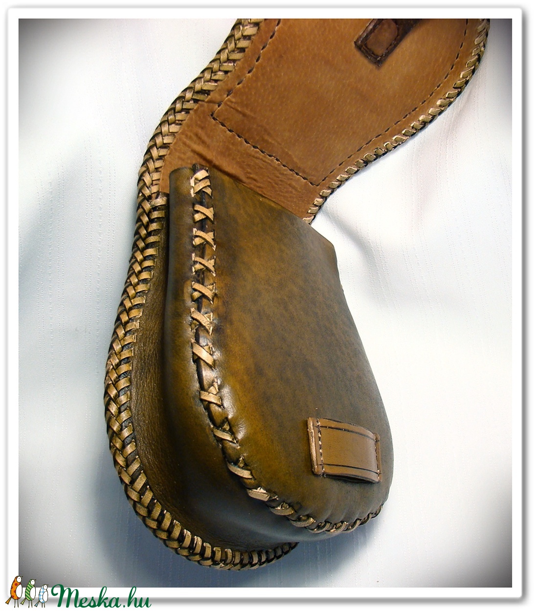 Bőr tarsoly rakamazi mintával -  - Meska.hu