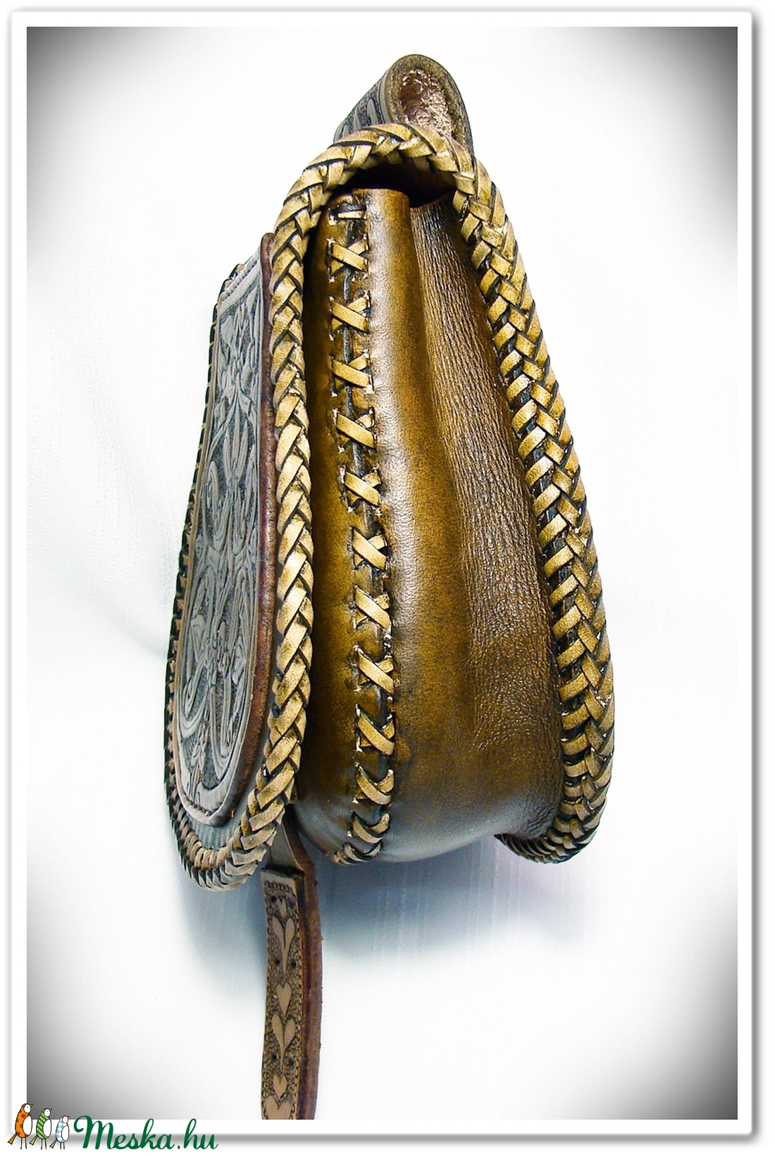 Bőr tarsoly rakamazi mintával -  - Meska.hu