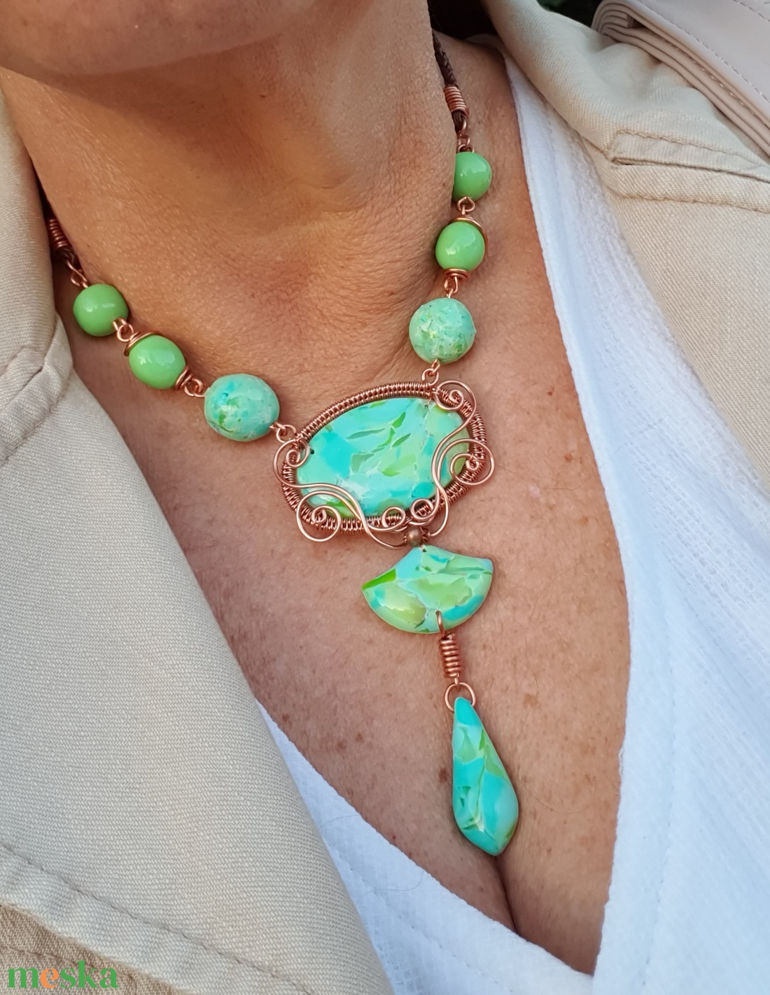 Türkiz ékszer szett - ékszer - ékszerszett - Meska.hu