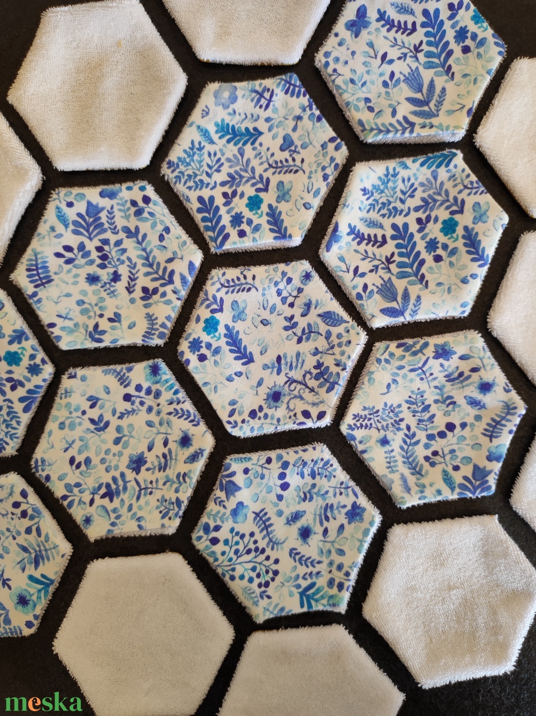 Arctisztító korong - kék virágos - szépségápolás - arcápolás - arctisztító korong - Meska.hu