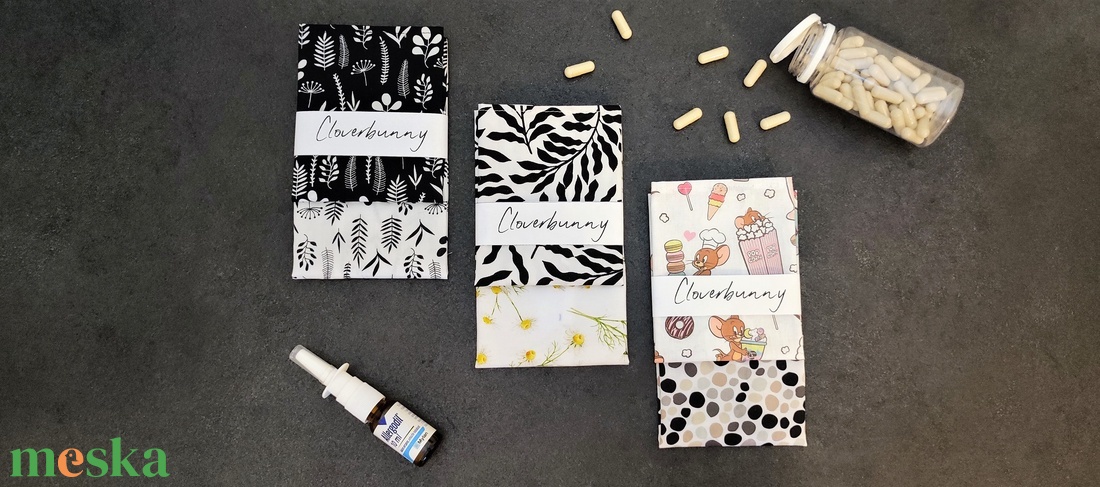 Mosható textil zsebkendő - leveles - szépségápolás - egészségmegőrzési kellékek - Meska.hu