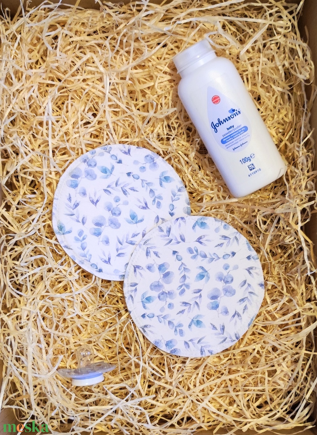 Szoptatós melltartóbetét - Kék leveles - szépségápolás - intim higiénia - intimbetét - Meska.hu