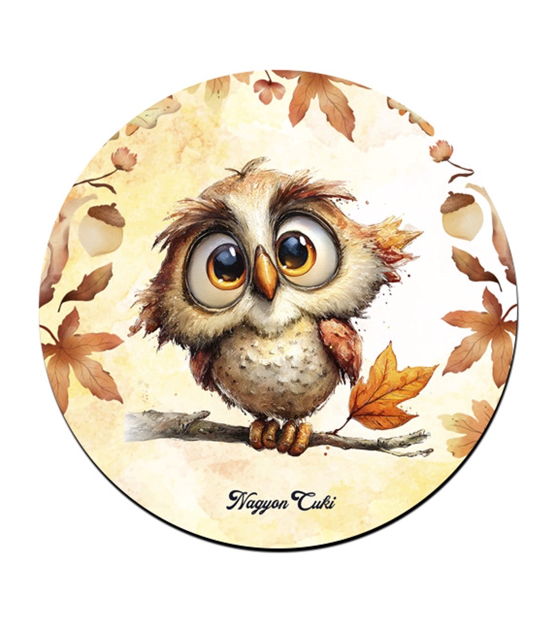 Cuki őszi bagoly fiú mintás pohár alátét -  - Meska.hu