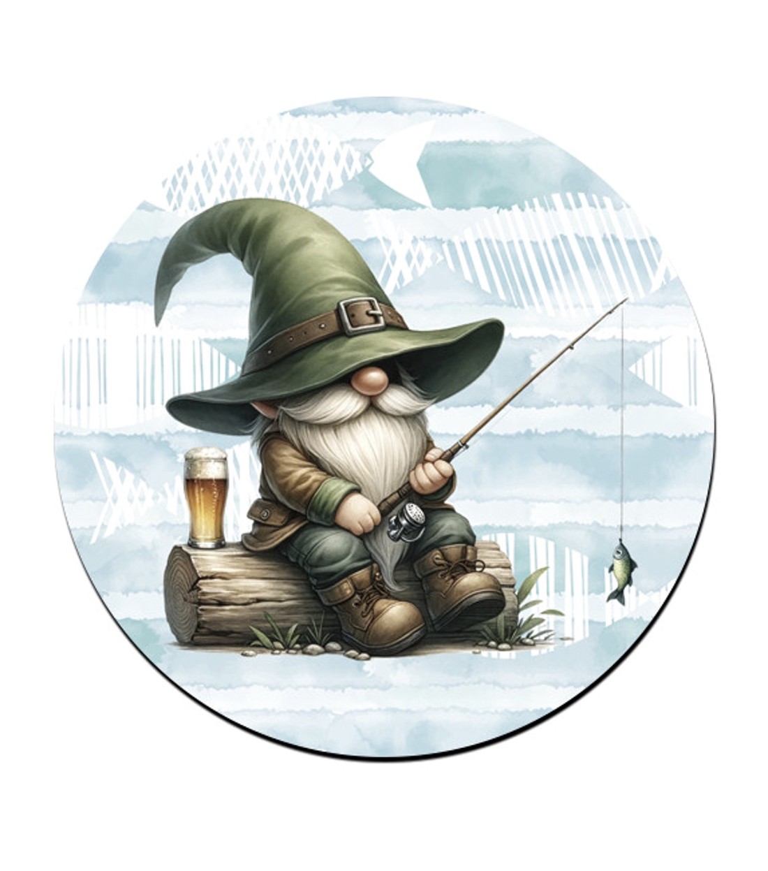 Horgász manó és egy sörös kapás mintás bögre alátét -  - Meska.hu