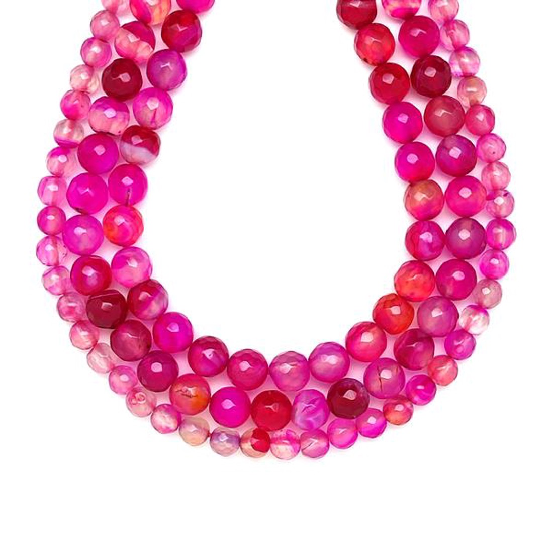 Achát fazettált szinezett pink golyó 10-11mm  ékszerkészítő alapanyag (füzér) - kellékek & szerszámok - ásvány alapanyag - ásványfüzér - Meska.hu