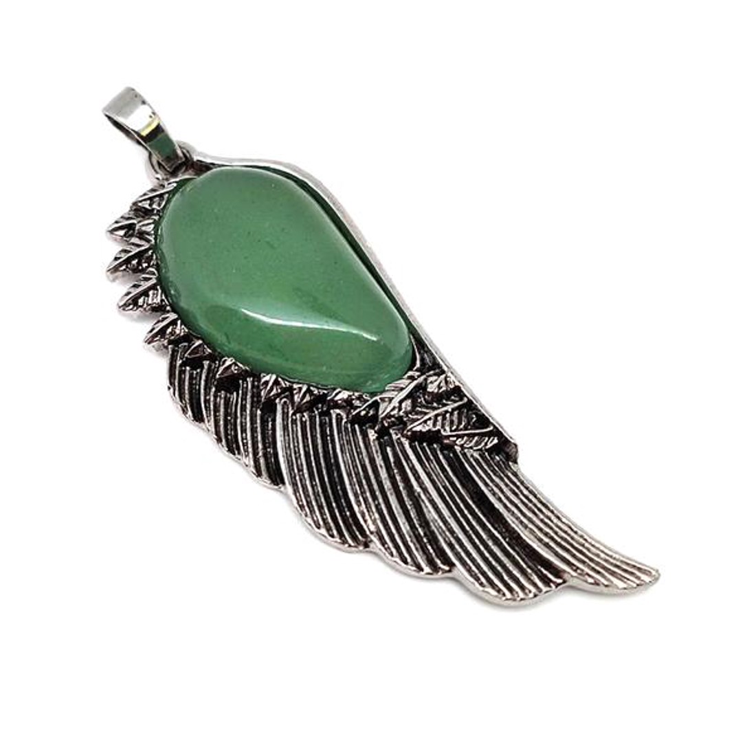 Angyalszárny medál fém Aventurin 2x6cm - ékszer - nyaklánc - medál - Meska.hu