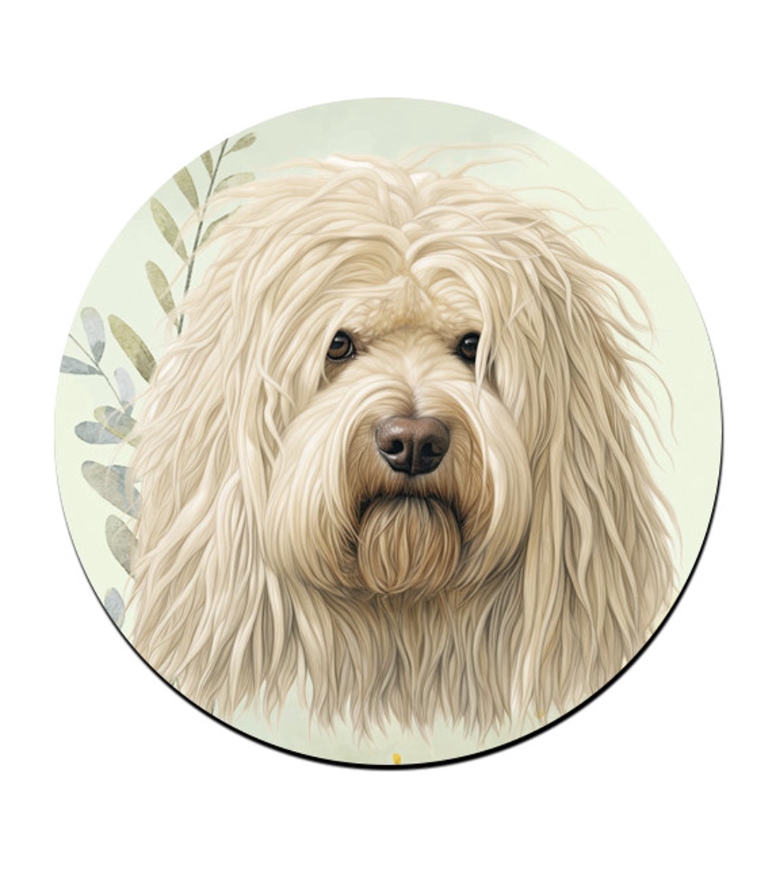 Fehér puli portré mintás bögre alátét -  - Meska.hu