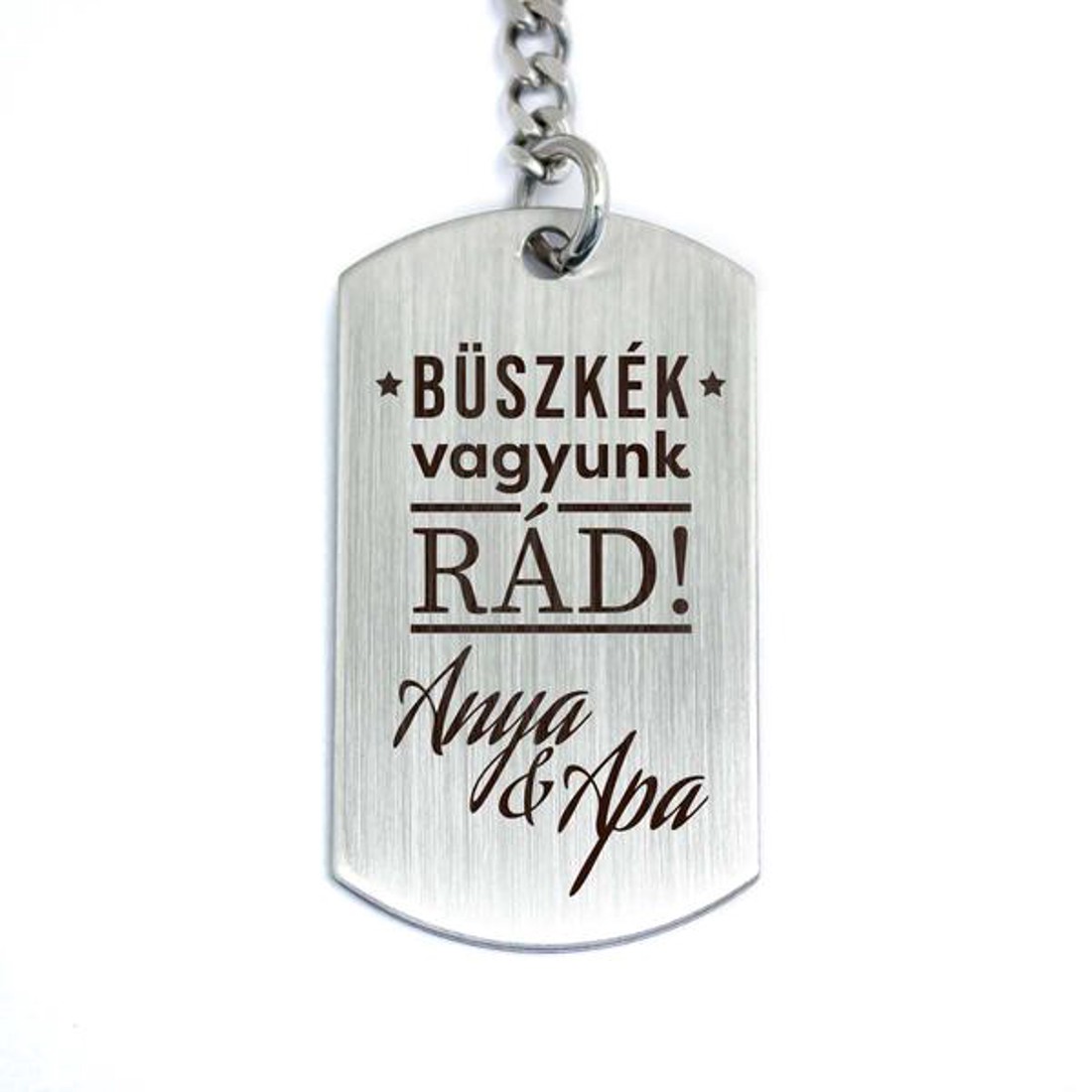 Büszkék vagyunk rád acél medálos kulcstartó - táska & tok - kulcstartó & táskadísz - kulcstartó - Meska.hu