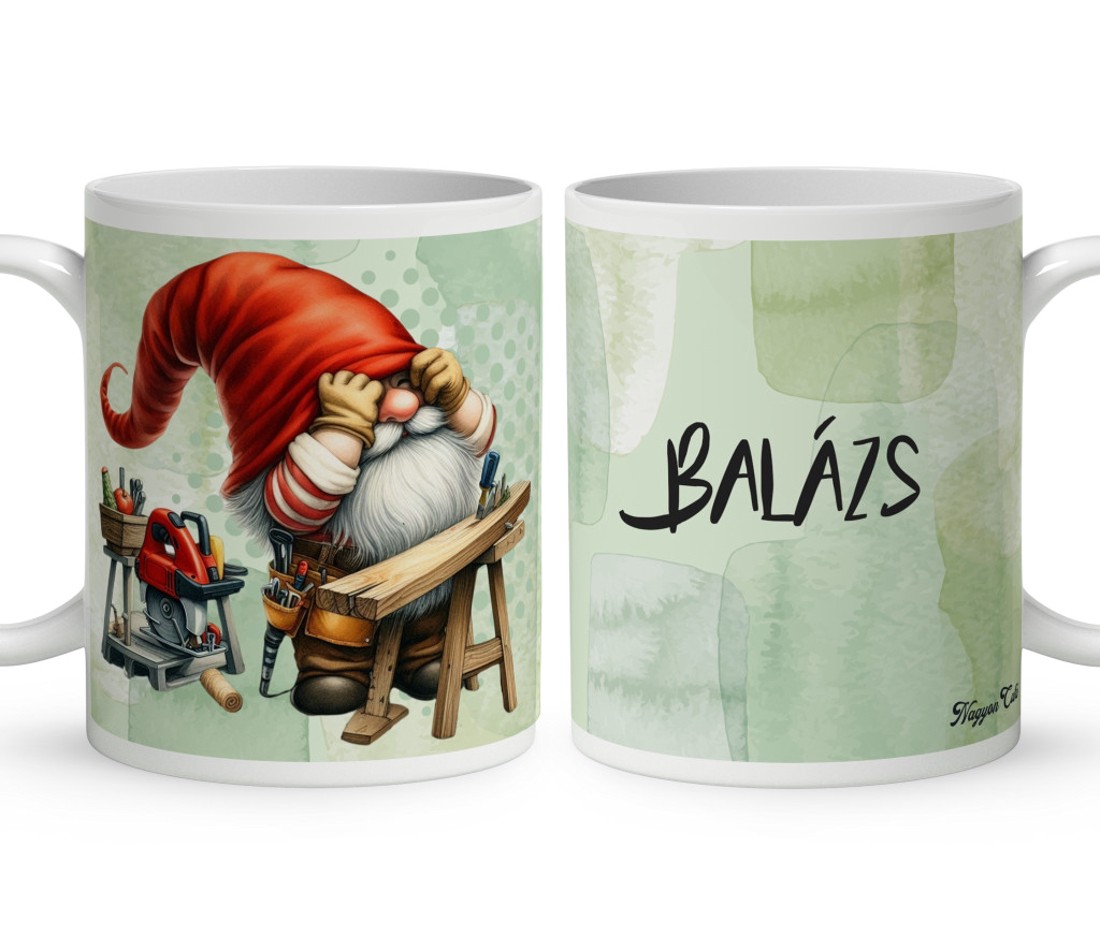 Névvel kérhető - Asztalos Ezermester manó mintás bögre - otthon & életmód - konyhafelszerelés, tálalás - tálalás - bögre & csésze - Meska.hu