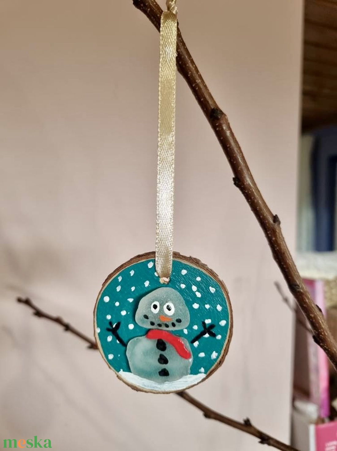 Mosolygó hóember tengeri üvegből � kézműves karácsonyfadísz - karácsony - karácsonyi lakásdekoráció - karácsonyfadíszek - Meska.hu