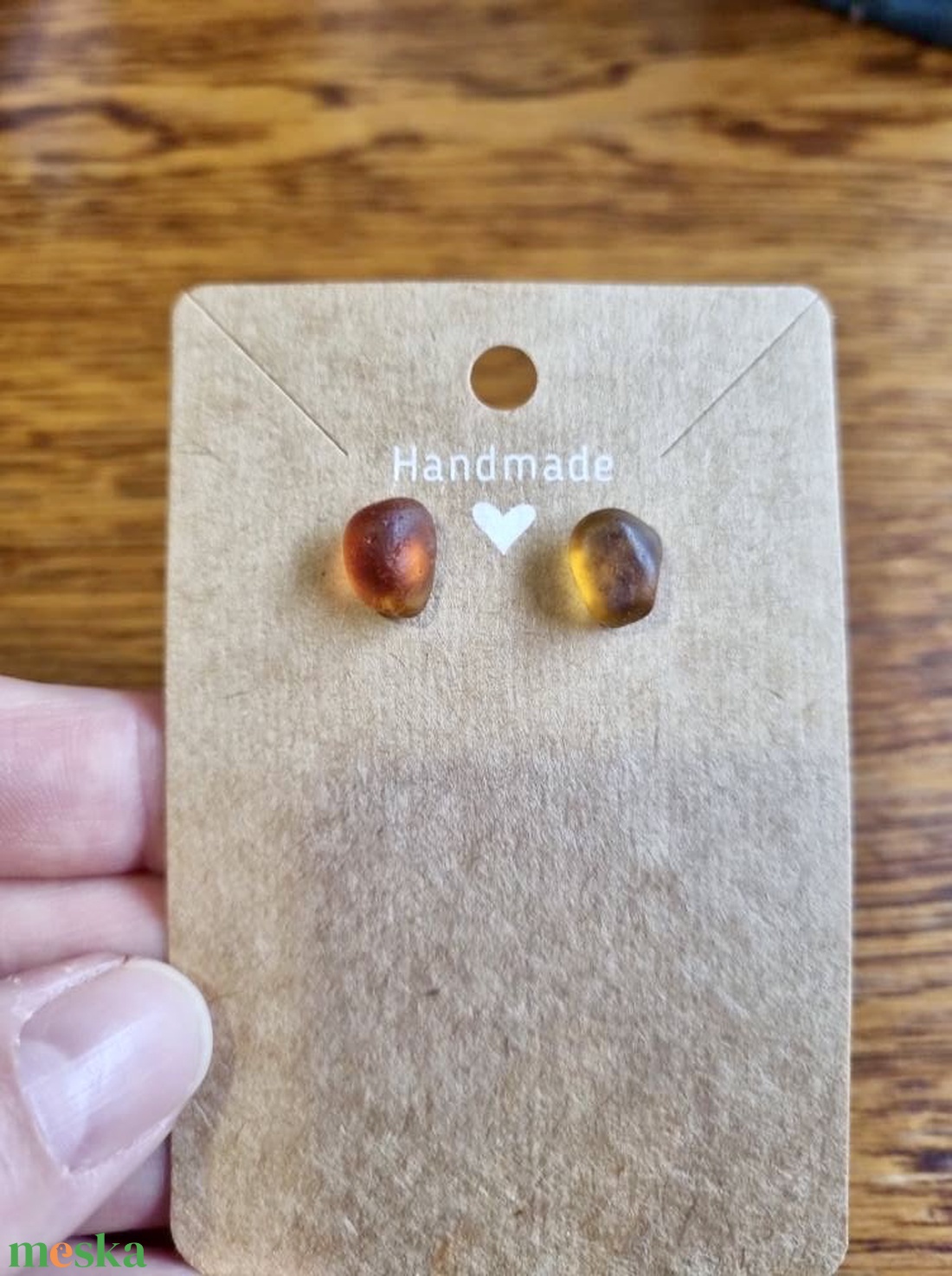 Valódi tengeri üvegből készült fülbevaló.  - ékszer - fülbevaló - lógó fülbevaló - Meska.hu