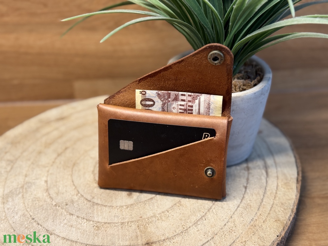 Elegáns minimalista bőr pénztárca - táska & tok - pénztárca & más tok - kártyatartó & irattartó - Meska.hu