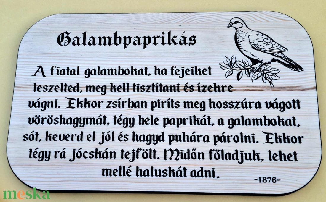 Galambpaprikás 1876-ból - karácsony - karácsonyi sütés-főzés - Meska.hu