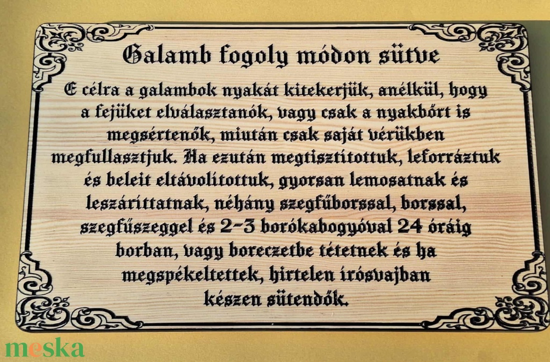 Galamb fogoly módon sütve 1876-ból - karácsony - karácsonyi sütés-főzés - Meska.hu