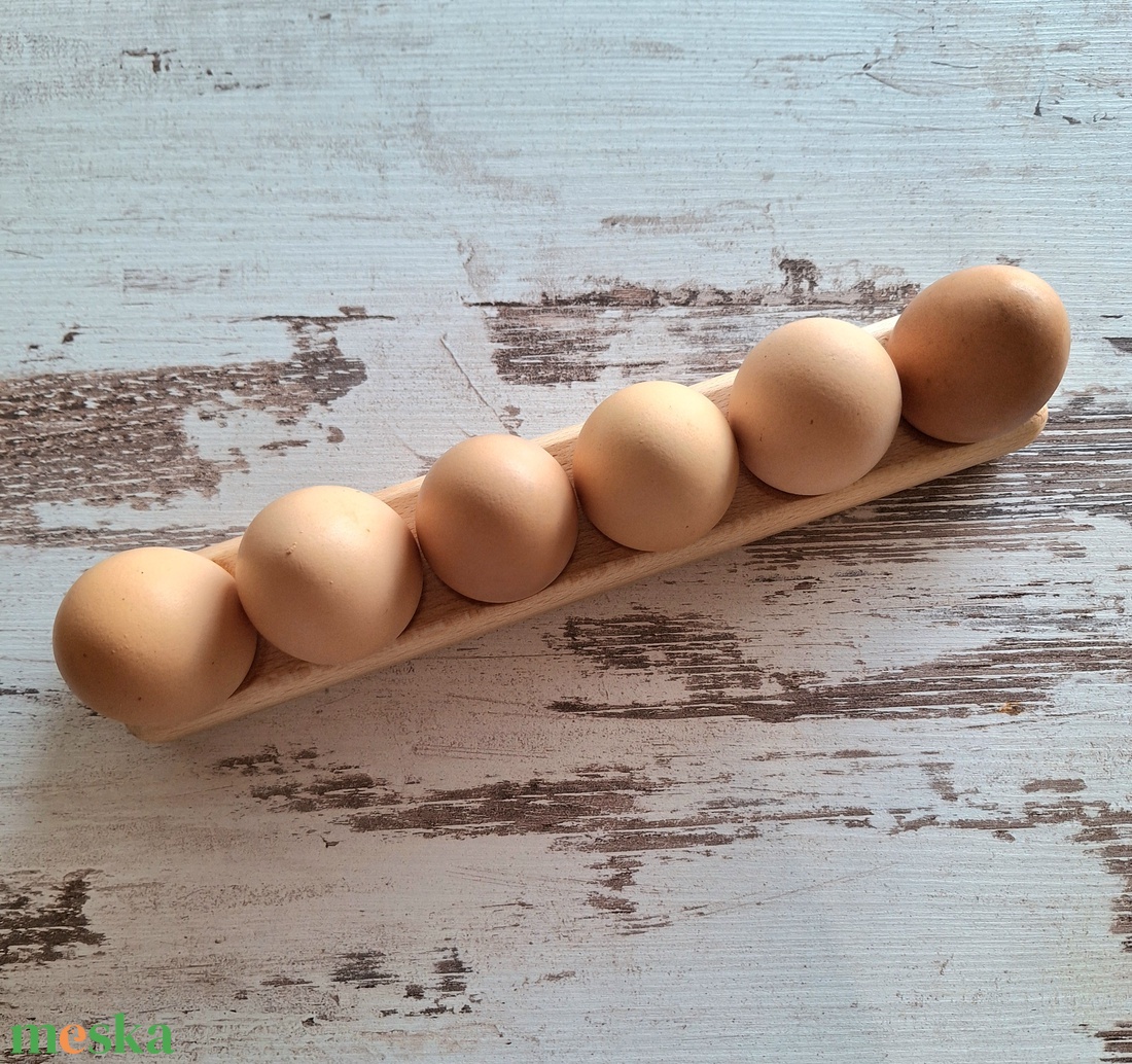 Bükkfa tojástartó � 6 darabos  - otthon & életmód - konyhafelszerelés, tálalás - tálalás - tálca - Meska.hu