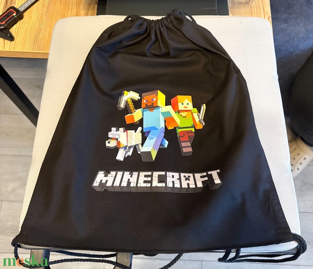 Minecraft Pamut Gyermek Tornazsák - táska & tok - hátizsák - tornazsák, gymbag - Meska.hu
