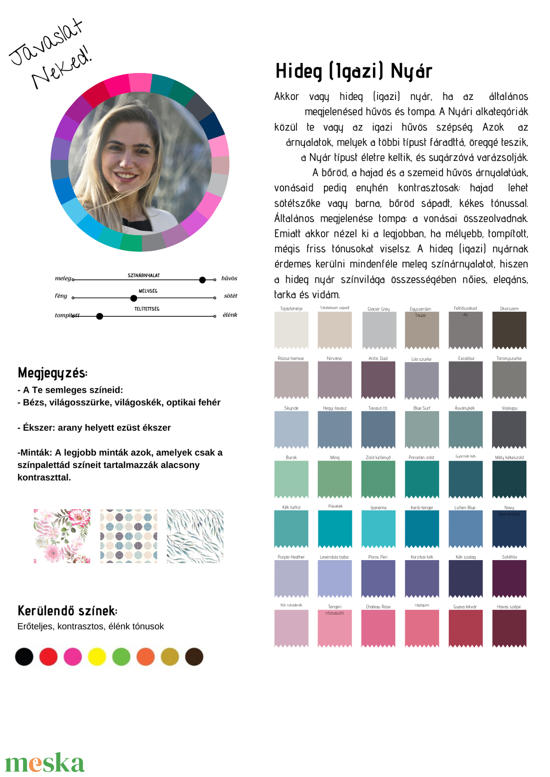 Online színtanácsadás  Személyre szabott színpaletta 12 évszaktípus alapján, stylist által készítve - művészet - grafika & illusztráció - digitális - Meska.hu