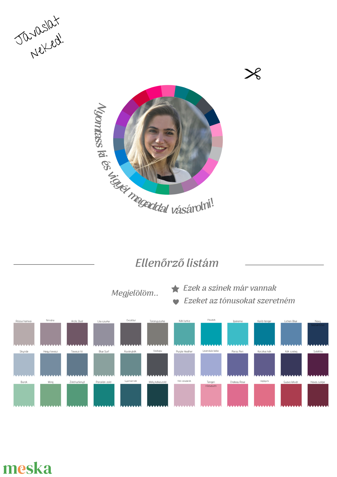 Online színtanácsadás  Személyre szabott színpaletta 12 évszaktípus alapján, stylist által készítve - művészet - grafika & illusztráció - digitális - Meska.hu