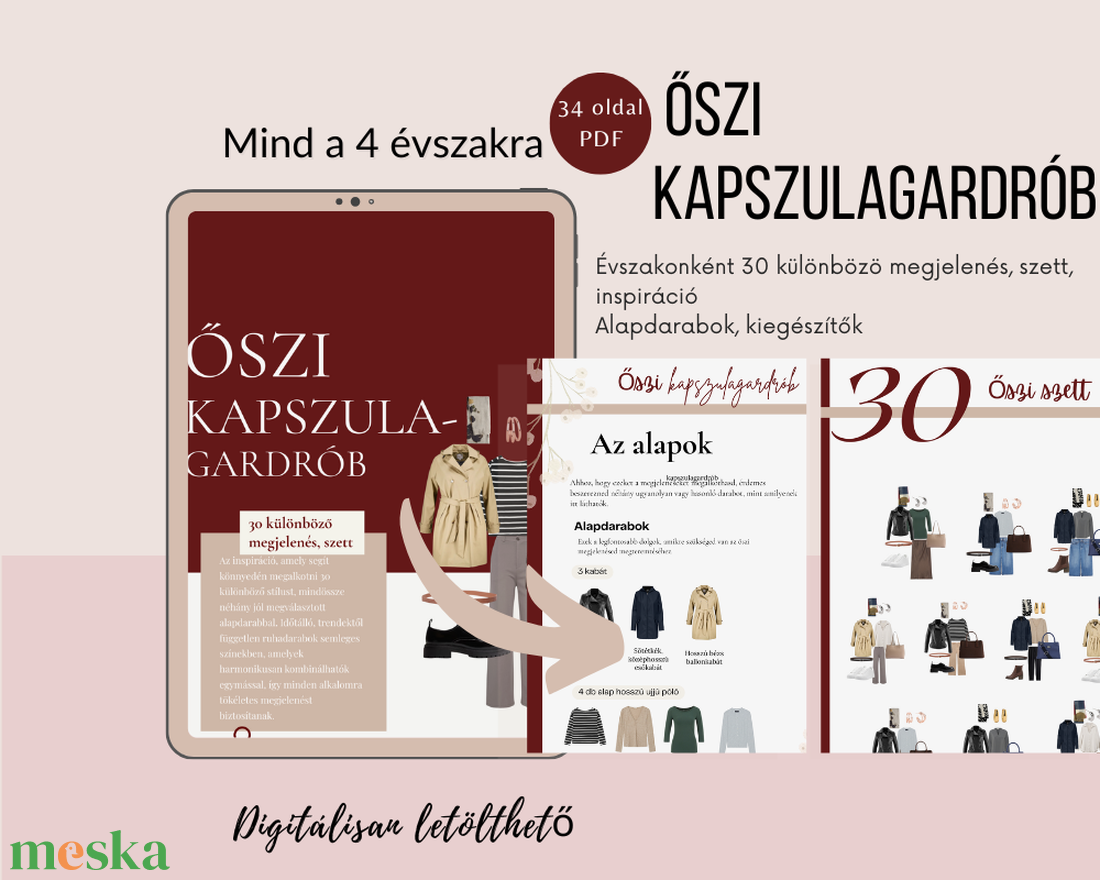 4 évszakos kapszulagardrób  120 klasszikus női szett, kiegészítőkkel, stylist által összeállítva - könyv & zene - könyv - Meska.hu