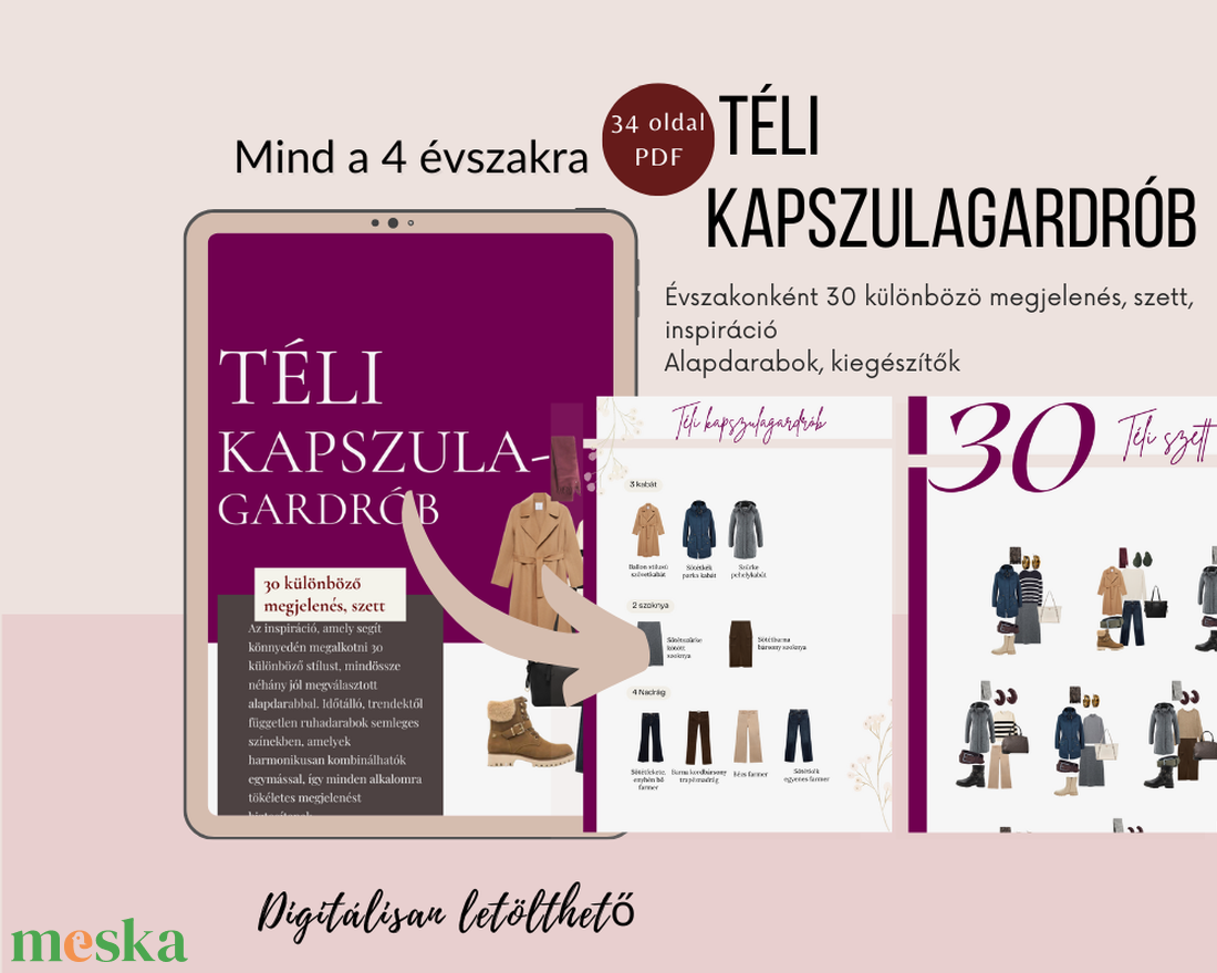 4 évszakos kapszulagardrób  120 klasszikus női szett, kiegészítőkkel, stylist által összeállítva - könyv & zene - könyv - Meska.hu