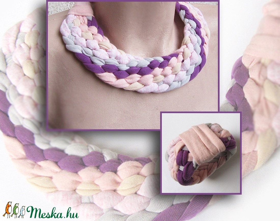 Lila-rózsaszín textil ékszerszett - ékszer - ékszerszett - Meska.hu Lila-rózsaszín textil ékszerszett - ékszer - ékszerszett - Meska.hu