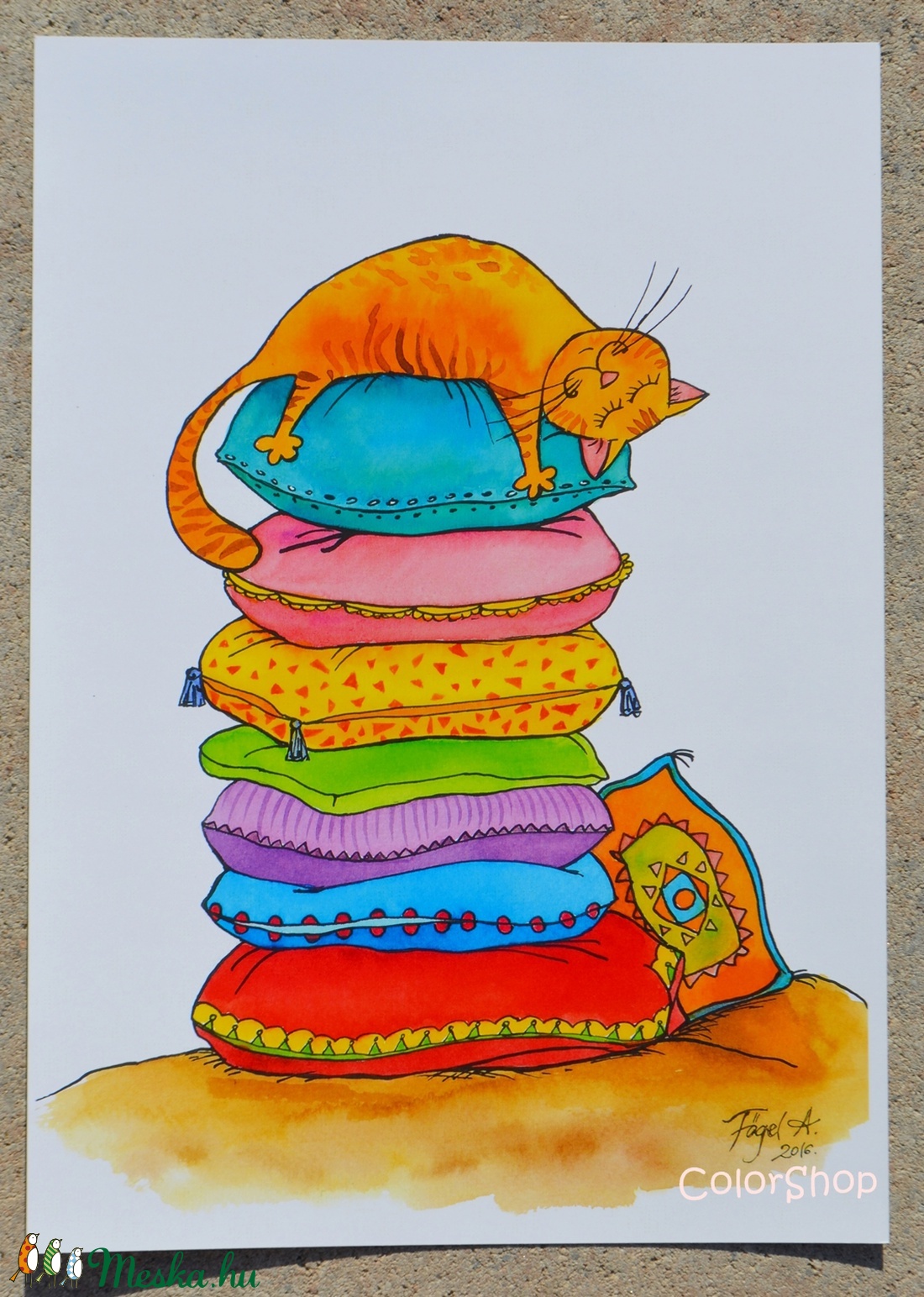 Lusta macska - PRINT A4 - - Meska.hu Lusta macska - PRINT A4 - - Meska.hu