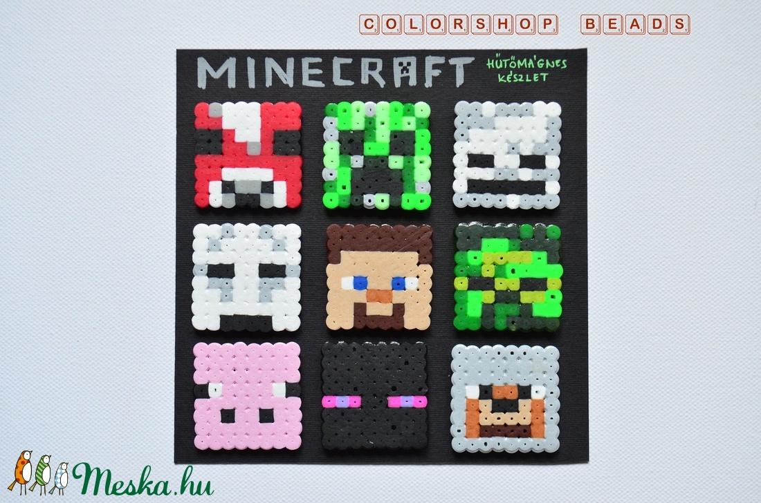 MINECRAFT hűtőmágnes készlet (9 db) -  - Meska.hu