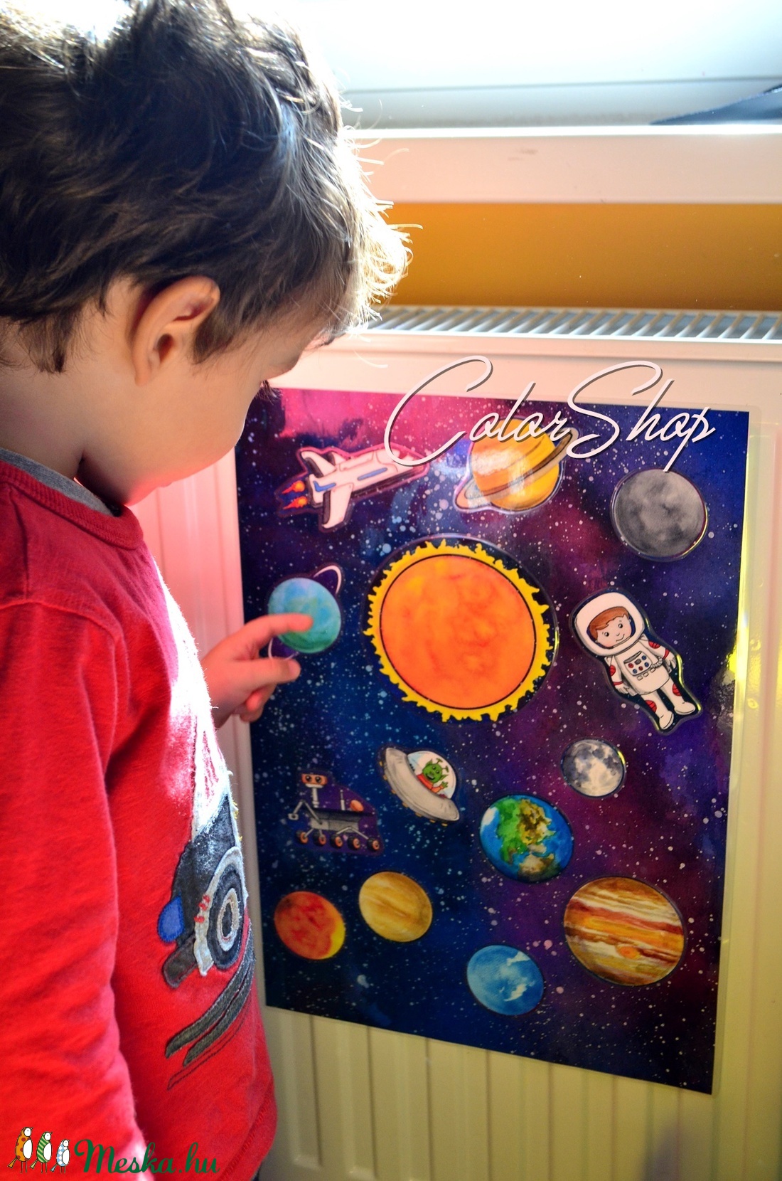 Óriás GALAXIS hűtőmágnes készlet A3-as háttérrel -  - Meska.hu