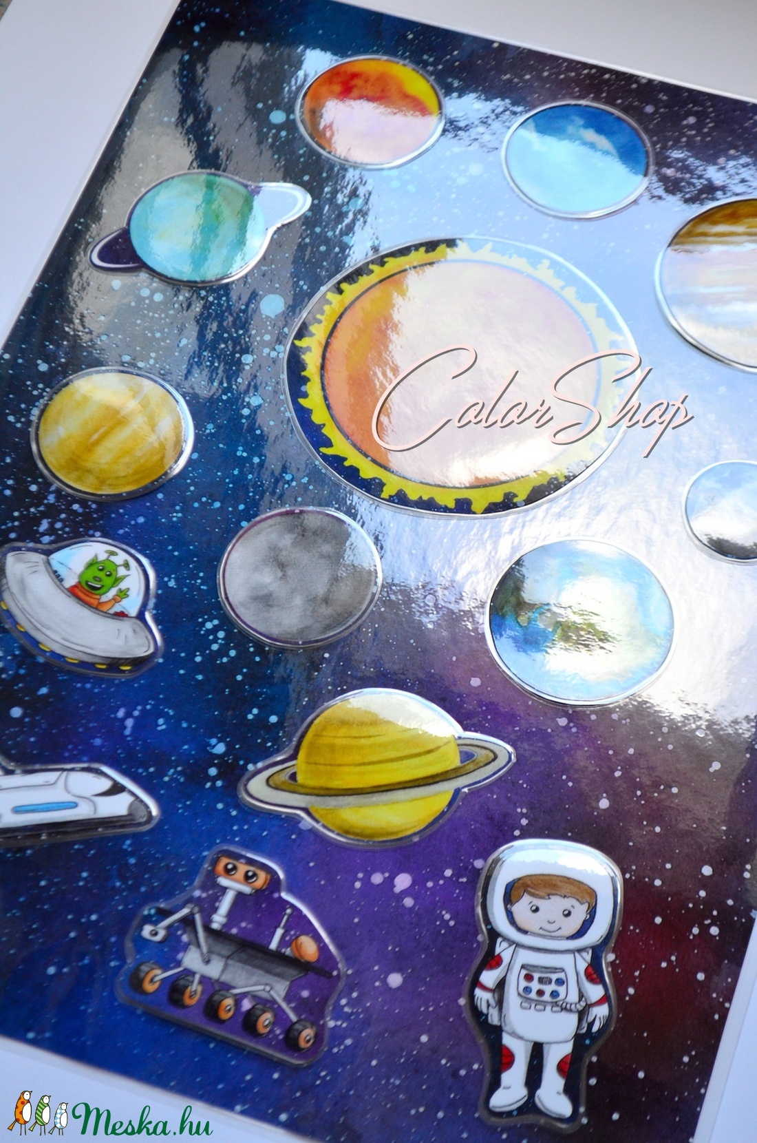 Óriás GALAXIS hűtőmágnes készlet A3-as háttérrel -  - Meska.hu