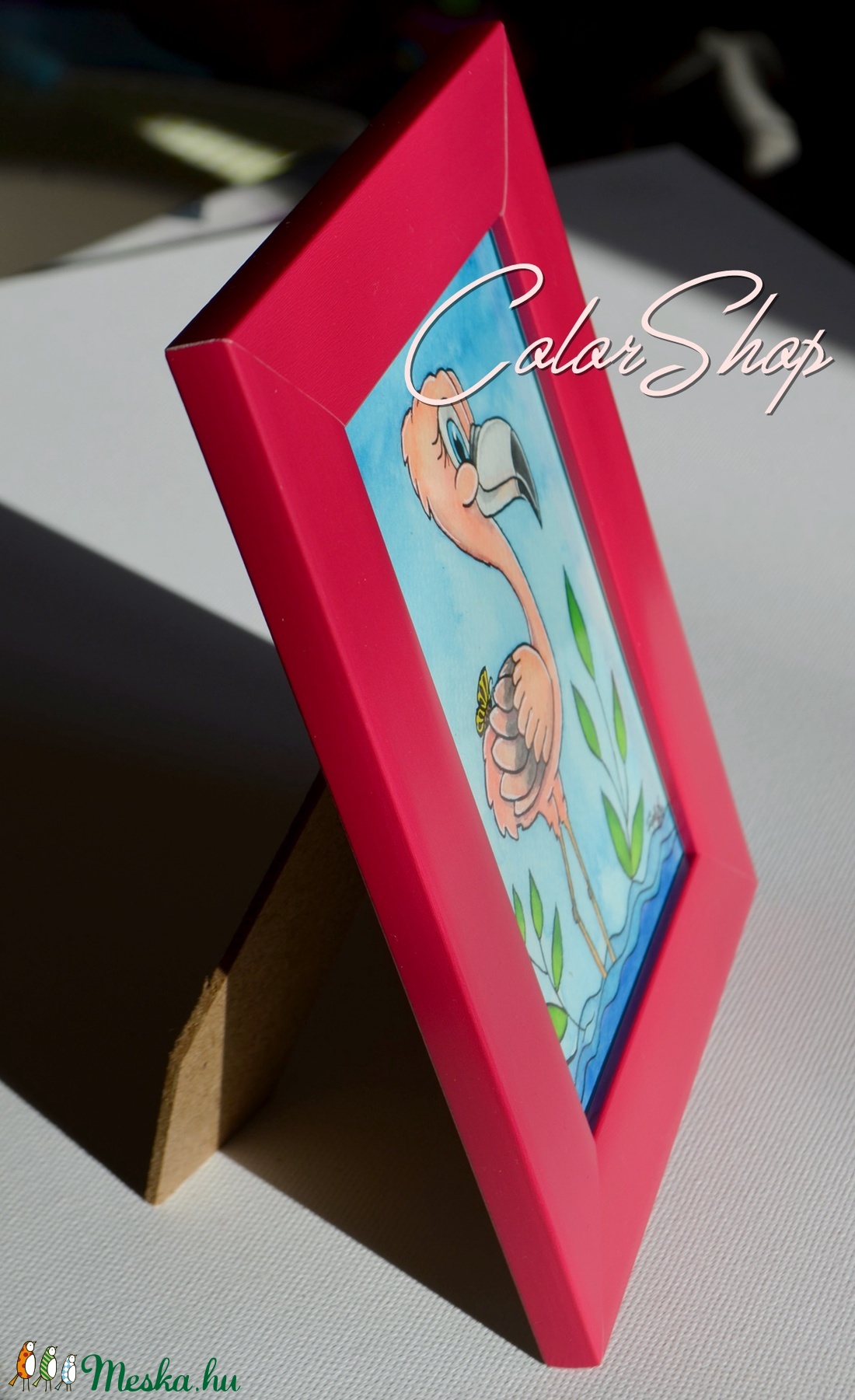 Cuki flamingó - eredeti akvarell keretben ajándékkal! 19,7x14,5 cm - - Meska.hu Cuki flamingó - eredeti akvarell keretben ajándékkal! 19,7x14,5 cm - - Meska.hu