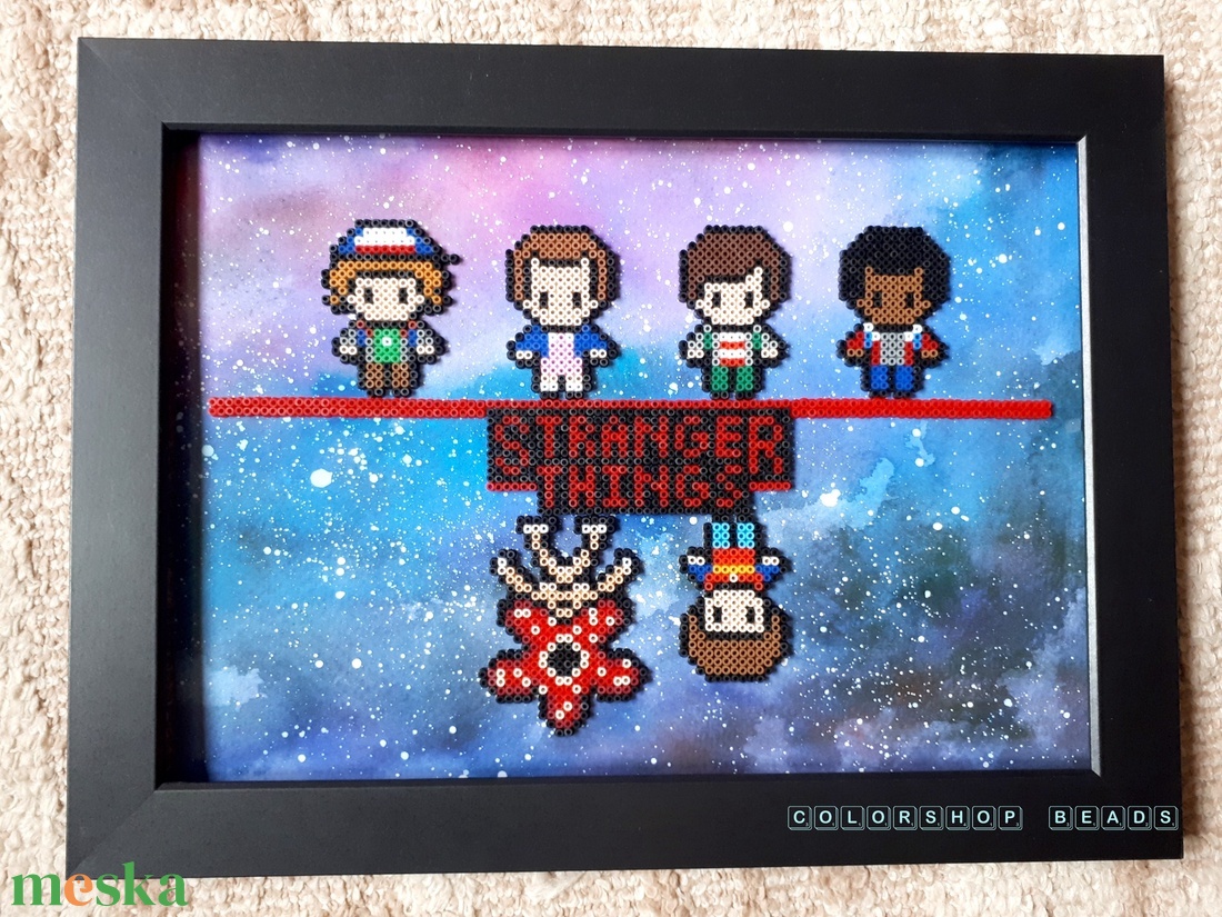 Stranger Things (pixel art) kép A4 - otthon & életmód - dekoráció - kép & falikép - 3d képek - Meska.hu